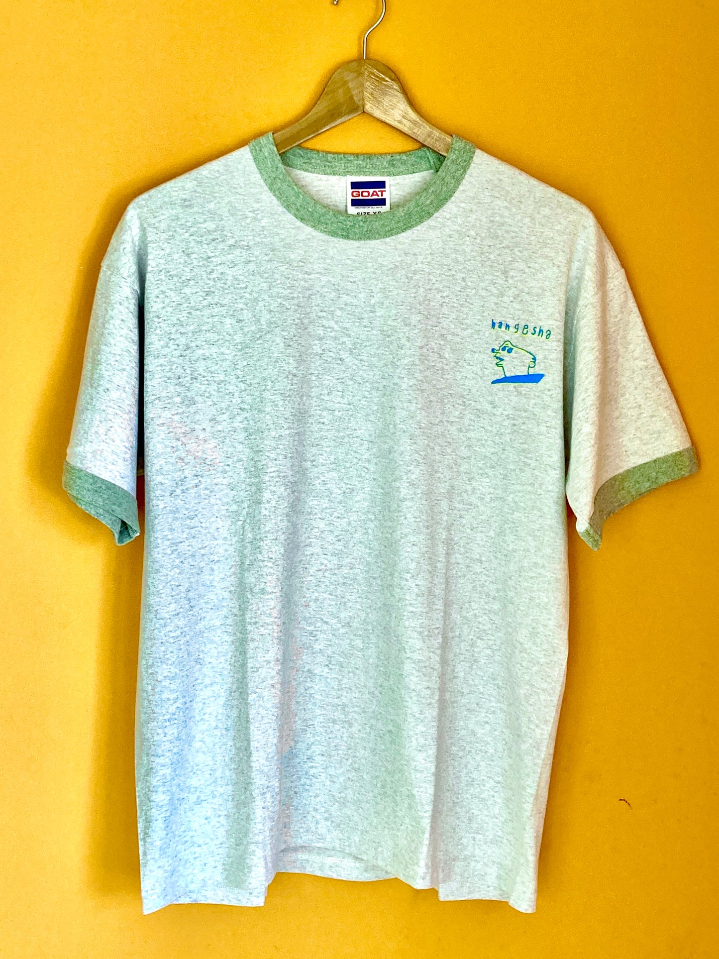 hangesha record T-Shirt - light gray×”yellow+light blue”