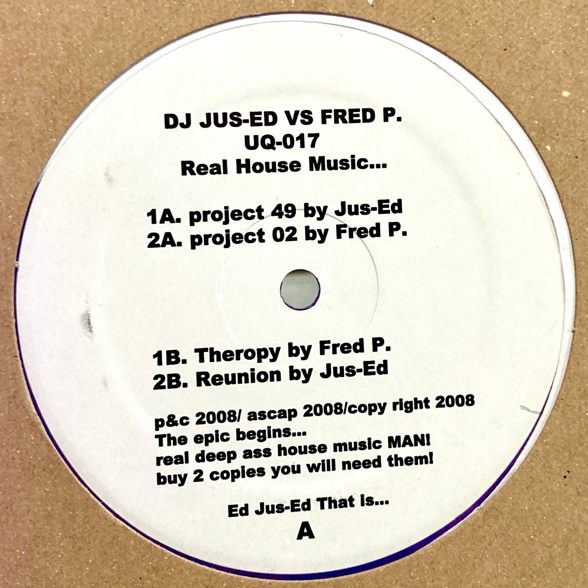 DJ Jus-Ed vs. Fred P. – Real House Music....