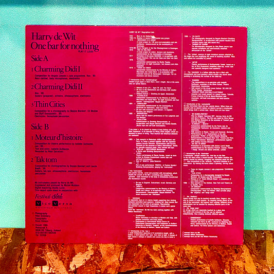 Harry De Wit – One Bar For Nothing