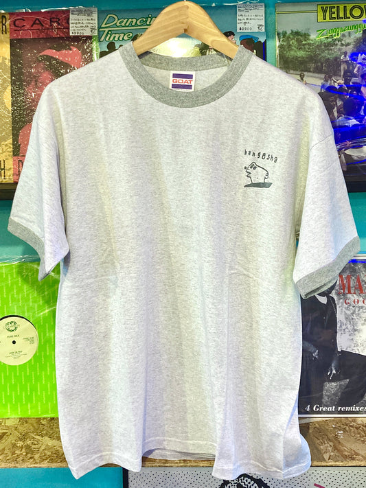 hangesha record T-Shirt / light gray×gray (Short Sleeve Ringer TEE 7oz)　